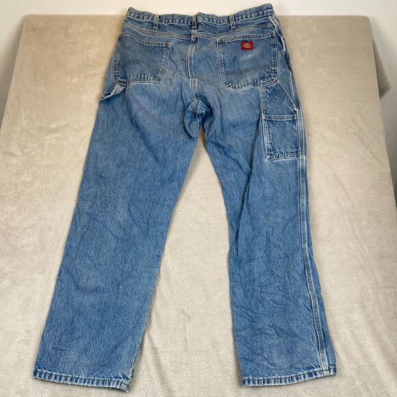 Dickies Mens Carpenter Jeans 36x30 Cargo Straight Workwear Blue Denim Relaxed - Picture 12 of 12